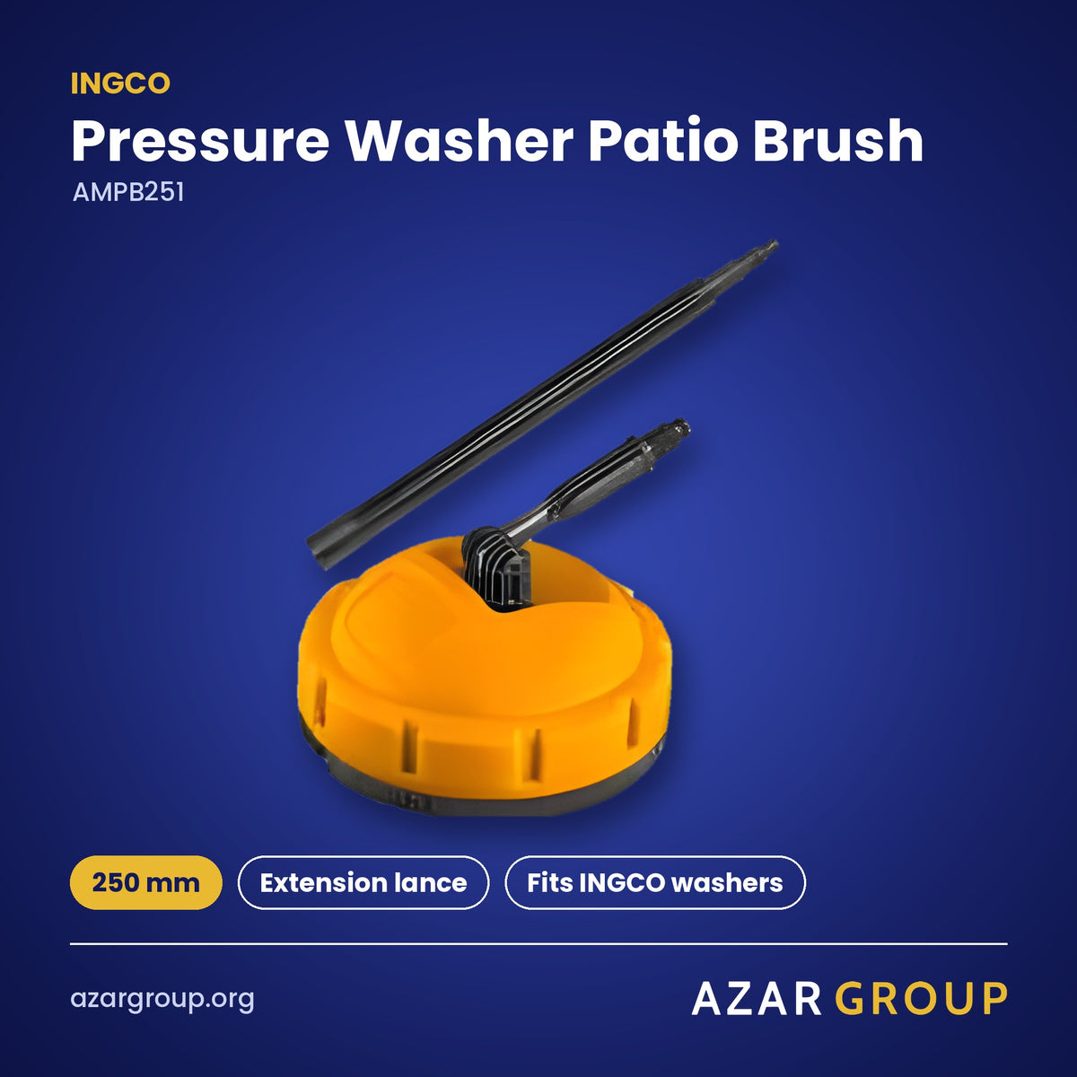 INGCO AMPB251 Pressure Washer Patio Brush – 250 mm, Extension lance, Fits INGCO washers