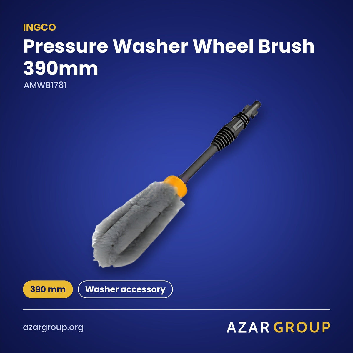 INGCO AMWB1781 Pressure Washer Wheel Brush 390mm – 390 mm, Washer accessory
