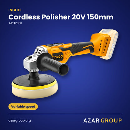 INGCO APLI2001 Cordless Polisher 20V 150mm – Variable speed