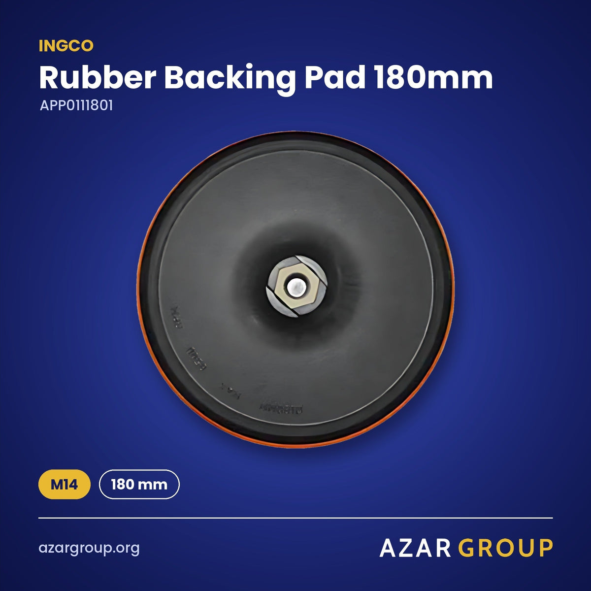 INGCO APP0111801 Rubber Backing Pad 180mm – M14, 180 mm