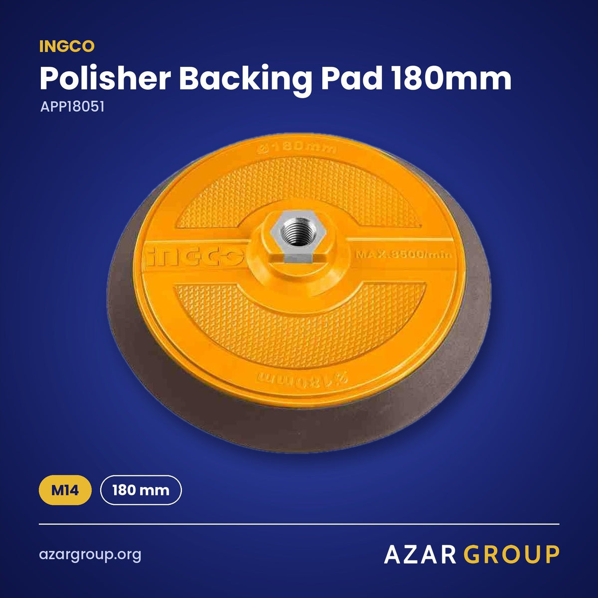 INGCO APP18051 Polisher Backing Pad 180mm – M14, 180 mm