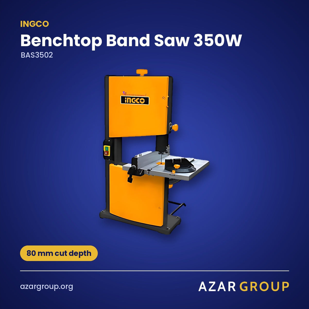 INGCO BAS3502 Benchtop Band Saw 350W – 80 mm cut depth