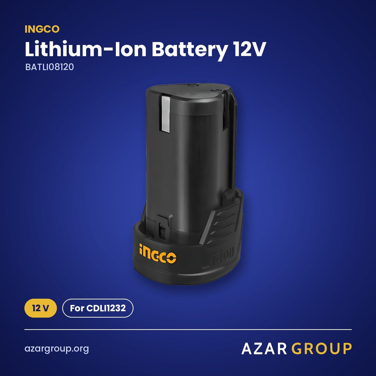 INGCO BATLI08120 Lithium-Ion Battery 12V – 12 V, For CDLI1232