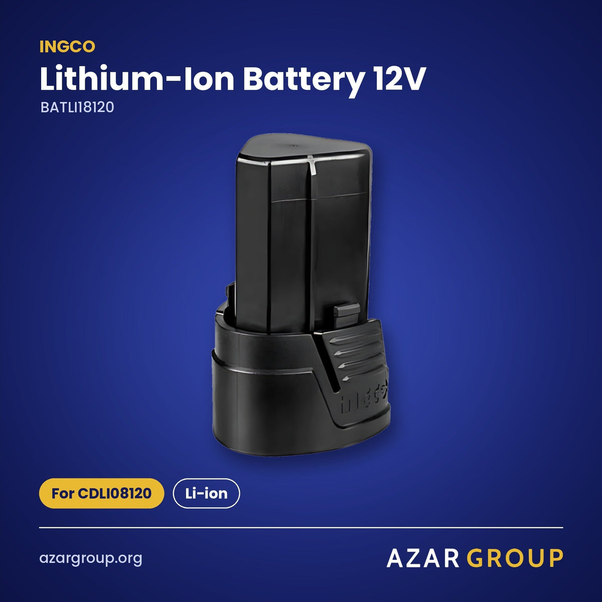 INGCO BATLI18120 Lithium-Ion Battery 12V – For CDLI08120, Li-ion