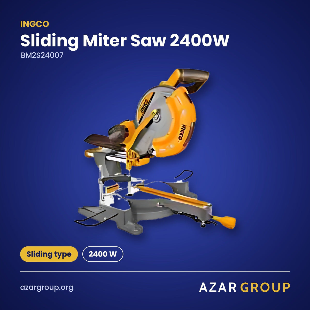 INGCO BM2S24007 Sliding Miter Saw 2400W – Sliding type, 2400 W