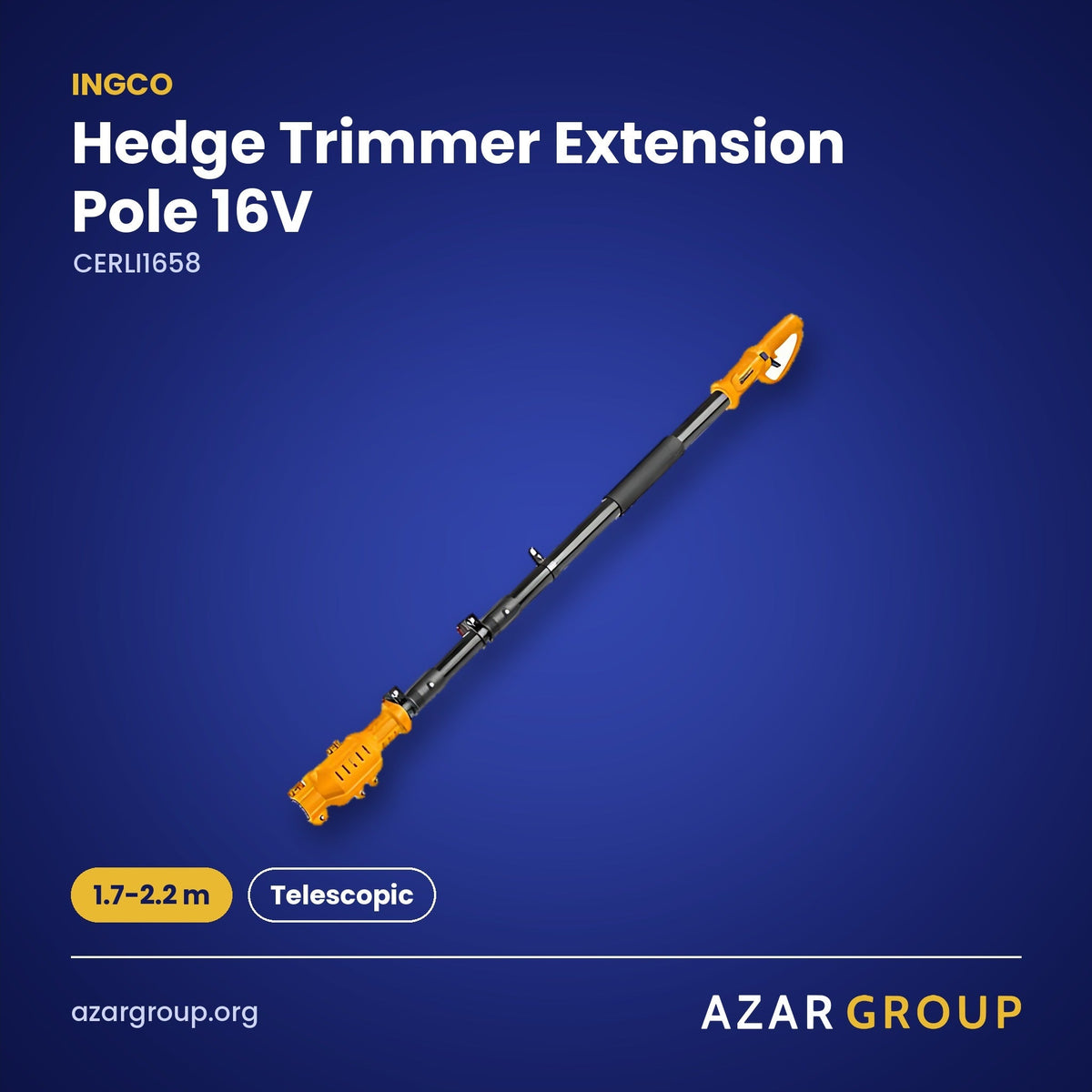 INGCO CERLI1658 Hedge Trimmer Extension Pole 16V – 1.7-2.2 m, Telescopic