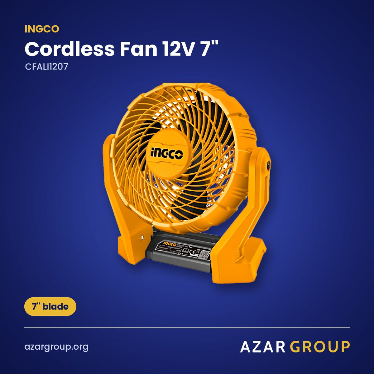 INGCO CFALI1207 Cordless Fan 12V 7" – 7" blade