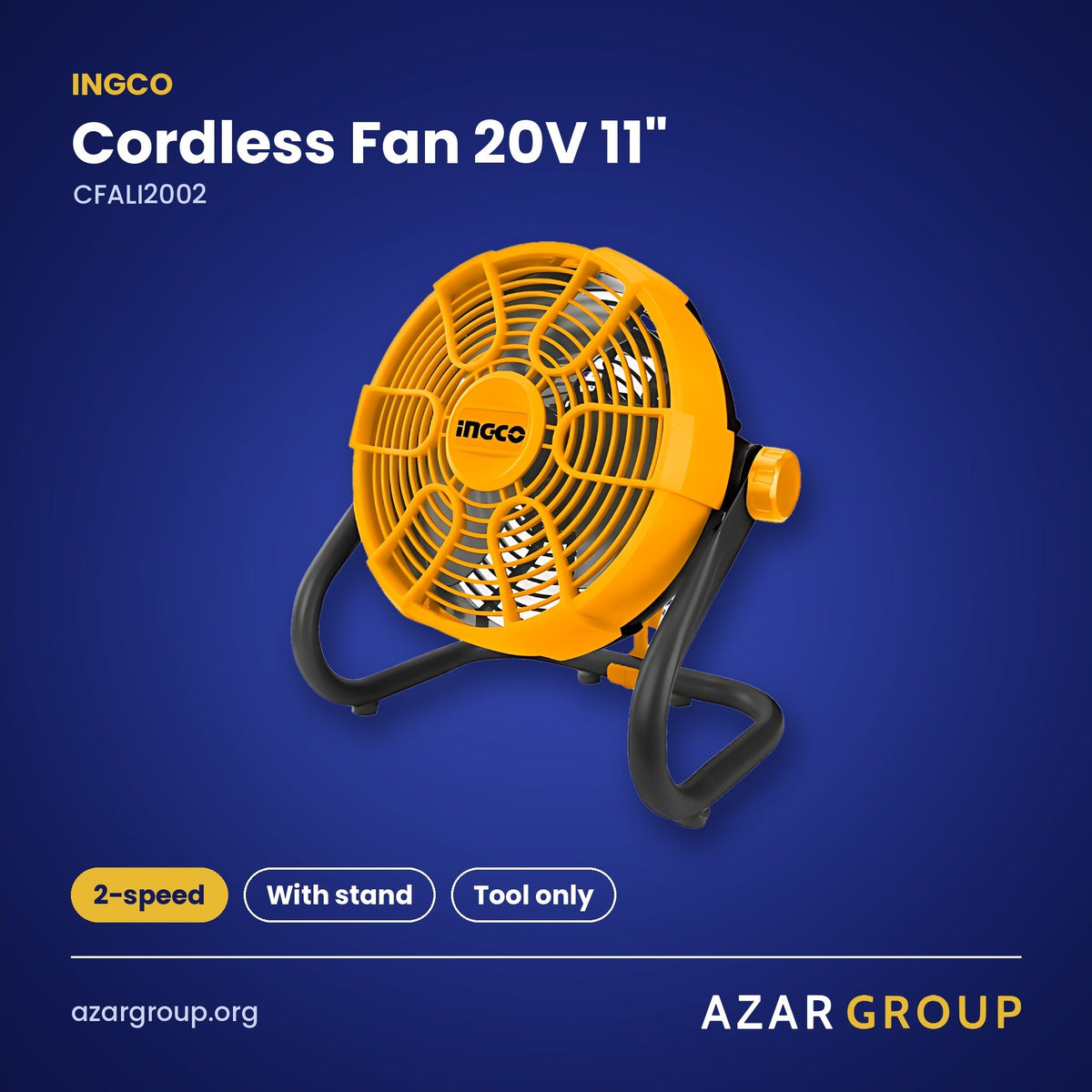 INGCO CFALI2002 Cordless Fan 20V 11" – 2-speed, With stand, Tool only