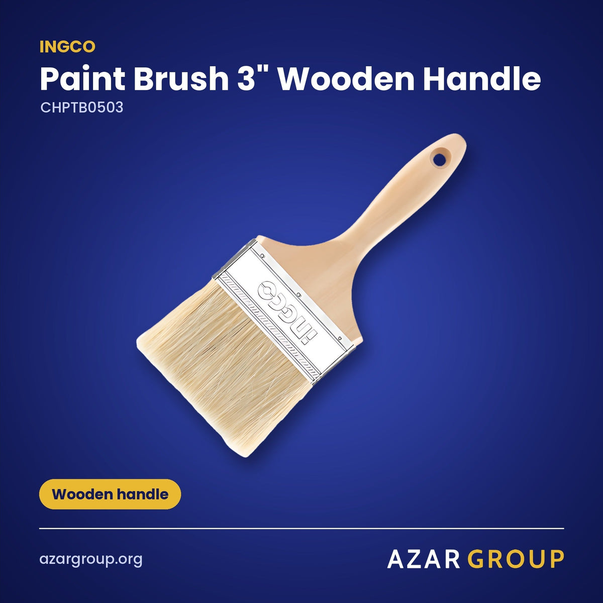 INGCO CHPTB0503 Paint Brush 3" Wooden Handle – Wooden handle