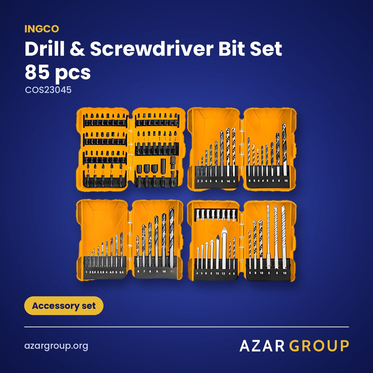 INGCO COS23045 Drill & Screwdriver Bit Set 85 pcs – Accessory set