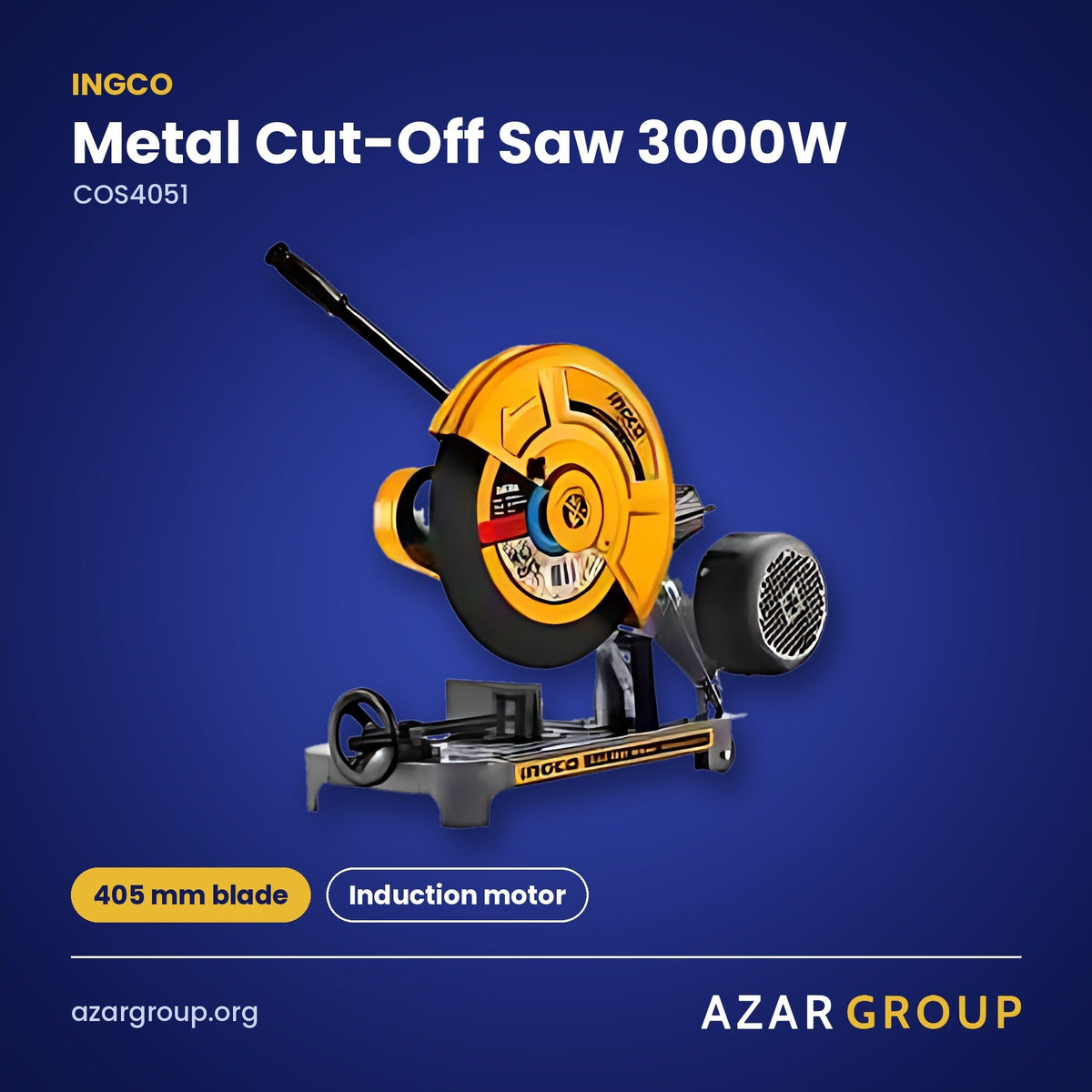 INGCO COS4051 Metal Cut-Off Saw 3000W – 405 mm blade, Induction motor