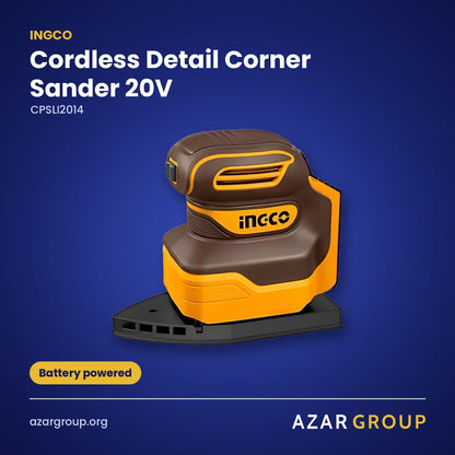 INGCO CPSLI2014 Cordless Detail Corner Sander 20V – Battery powered