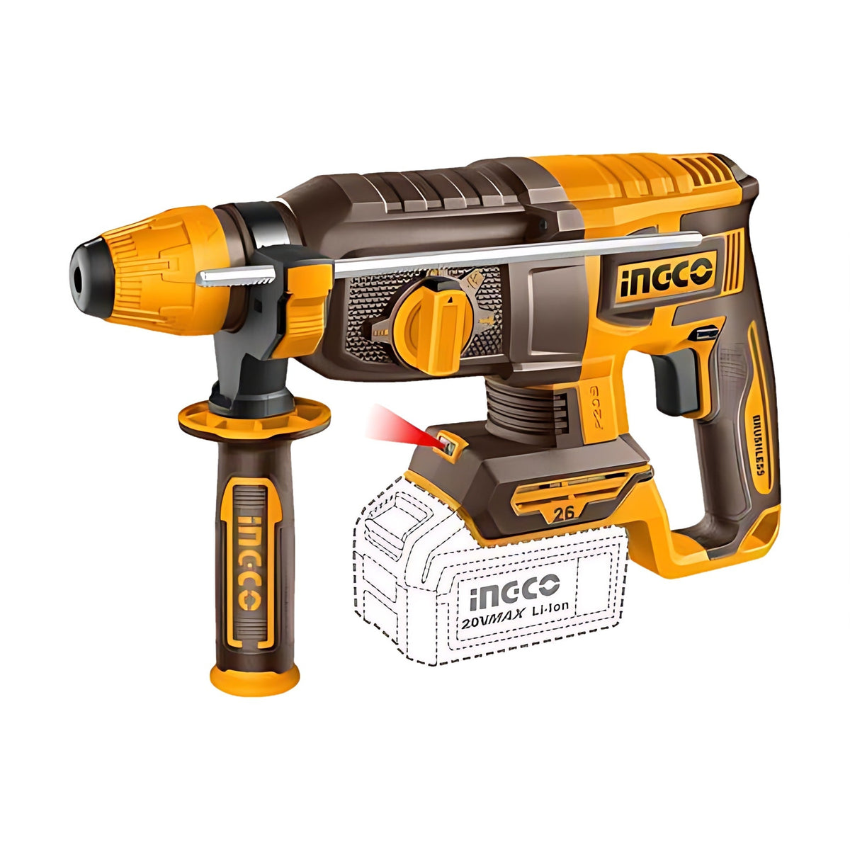 INGCO CRHLI20268 Cordless Rotary Hammer 20V