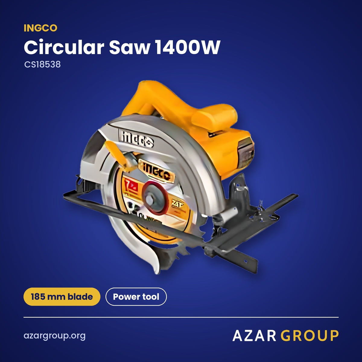 INGCO CS18538 Circular Saw 1400W – 185 mm blade, Power tool