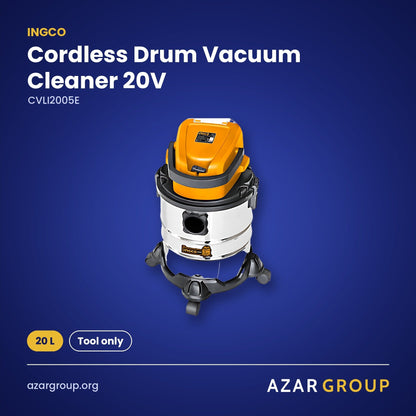 INGCO CVLI2005E Cordless Drum Vacuum Cleaner 20V – 20 L, Tool only
