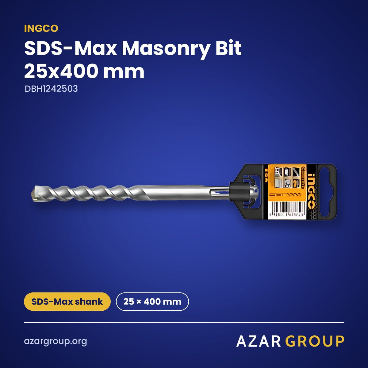 INGCO DBH1242503 SDS-Max Masonry Bit 25x400 mm – SDS-Max shank, 25 × 400 mm