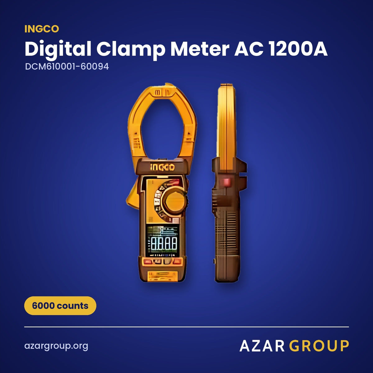 INGCO DCM610001-60094 Digital Clamp Meter AC 1200A – 6000 counts