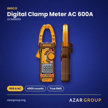 INGCO DCM66001 Digital Clamp Meter AC 600A – 600 A AC, 4000 counts, True RMS