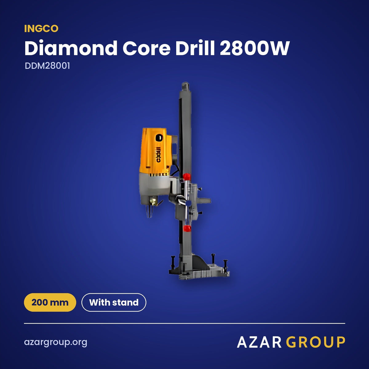INGCO DDM28001 Diamond Core Drill 2800W – 200 mm, With stand