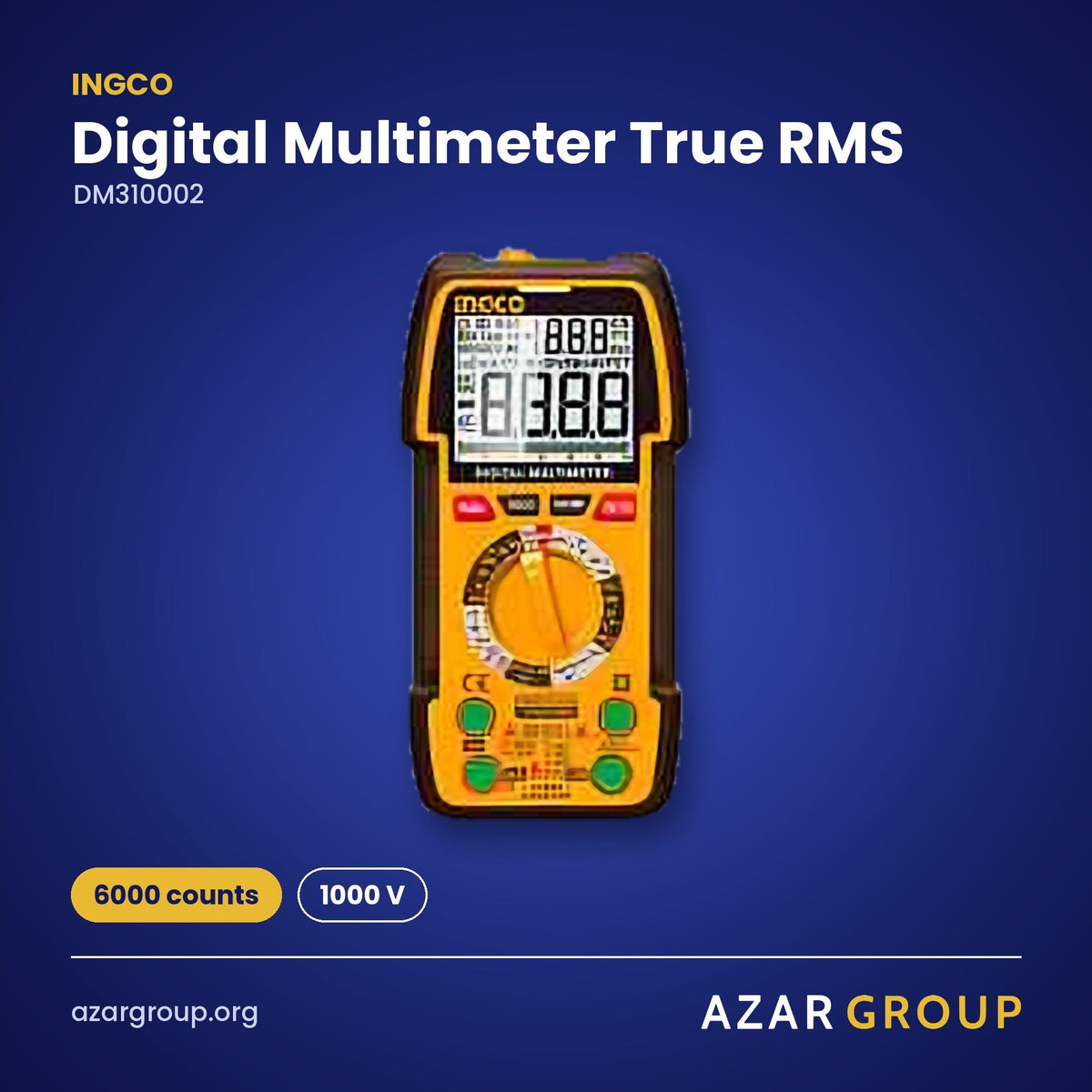 INGCO DM310002 Digital Multimeter True RMS – 6000 counts, 1000 V