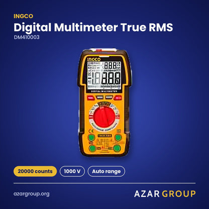 INGCO DM410003 Digital Multimeter True RMS – 20000 counts, 1000 V, Auto range
