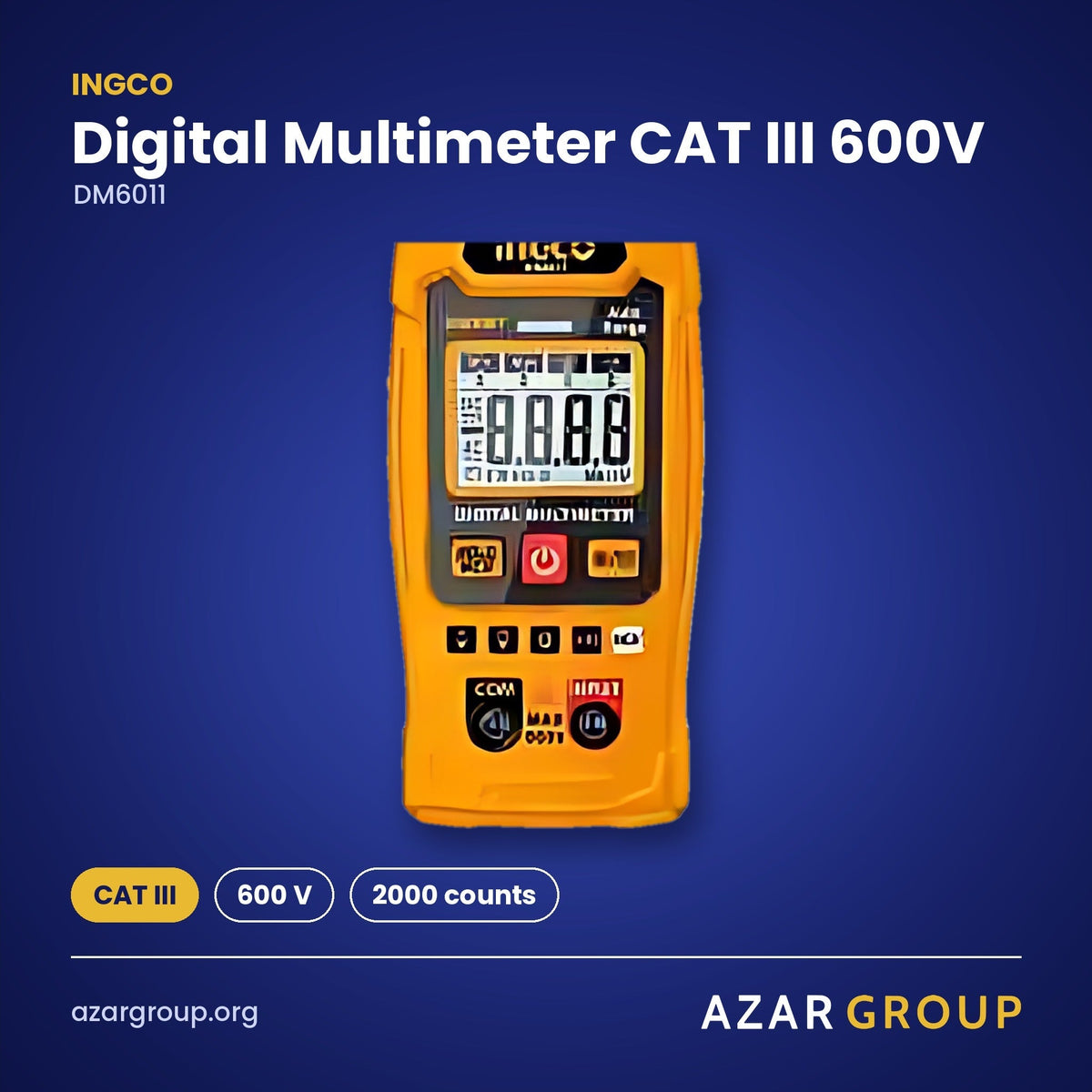 INGCO DM6011 Digital Multimeter CAT III 600V – CAT III, 600 V, 2000 counts