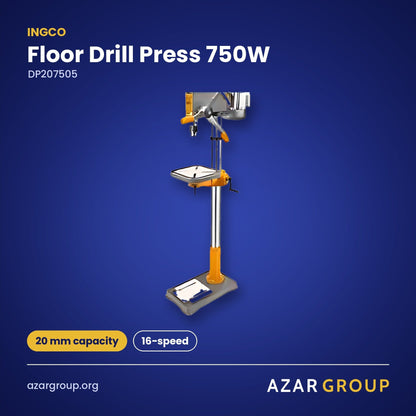INGCO DP207505 Floor Drill Press 750W – 20 mm capacity, 16-speed