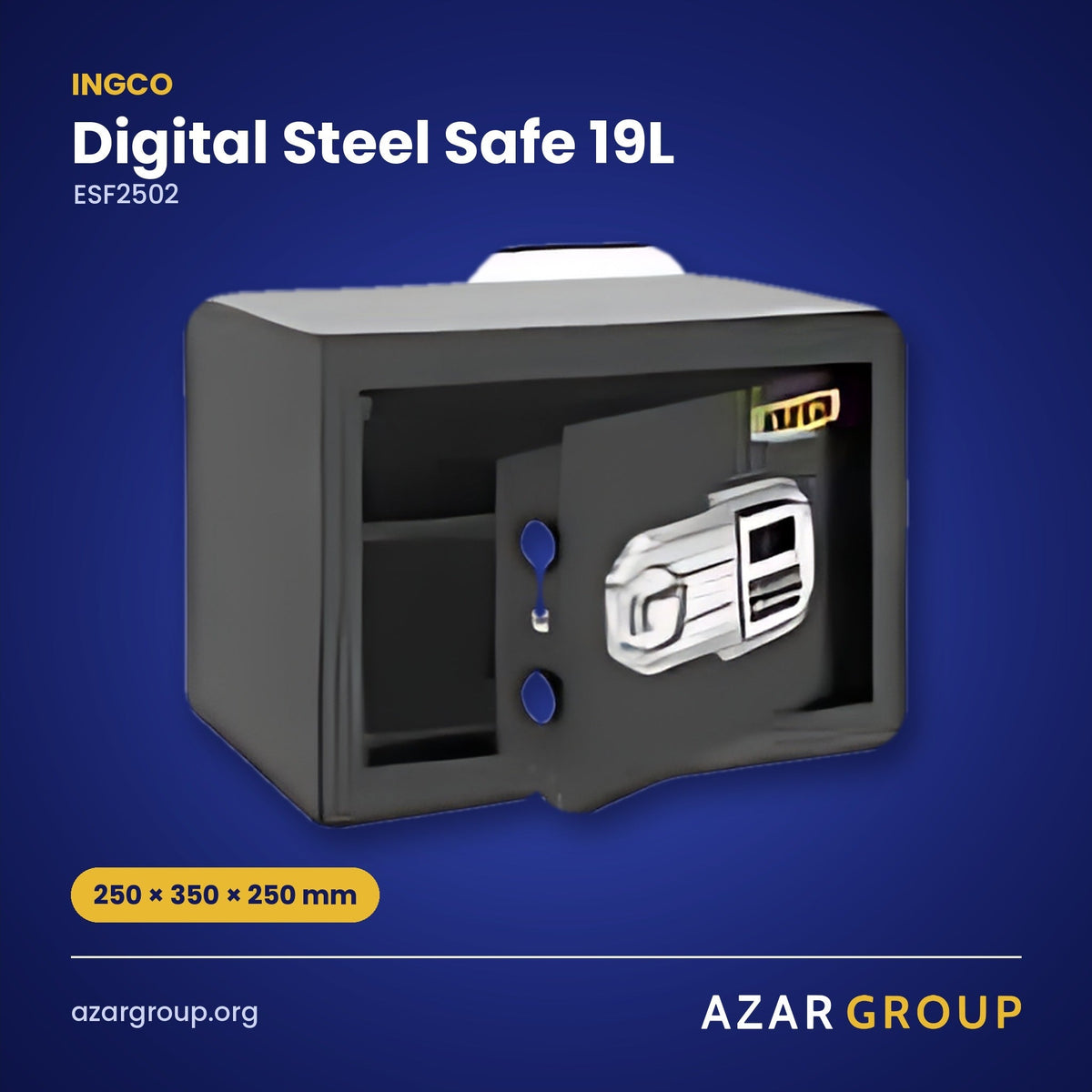 INGCO ESF2502 Digital Steel Safe 19L – 250 × 350 × 250 mm