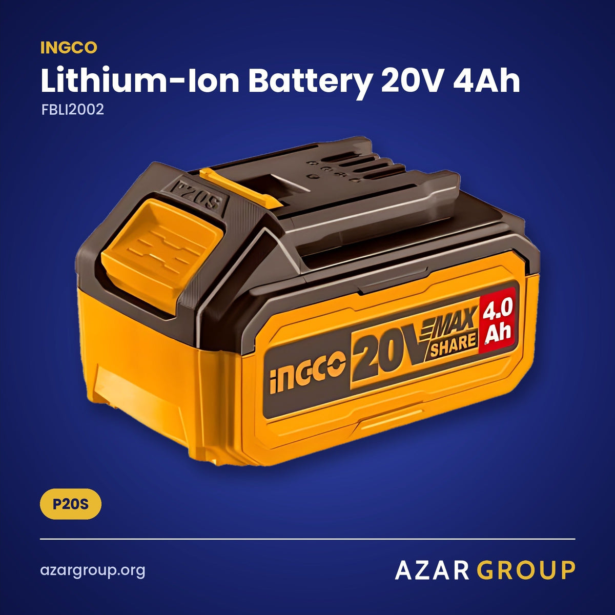 INGCO FBLI2002 Lithium-Ion Battery 20V 4Ah – P20S