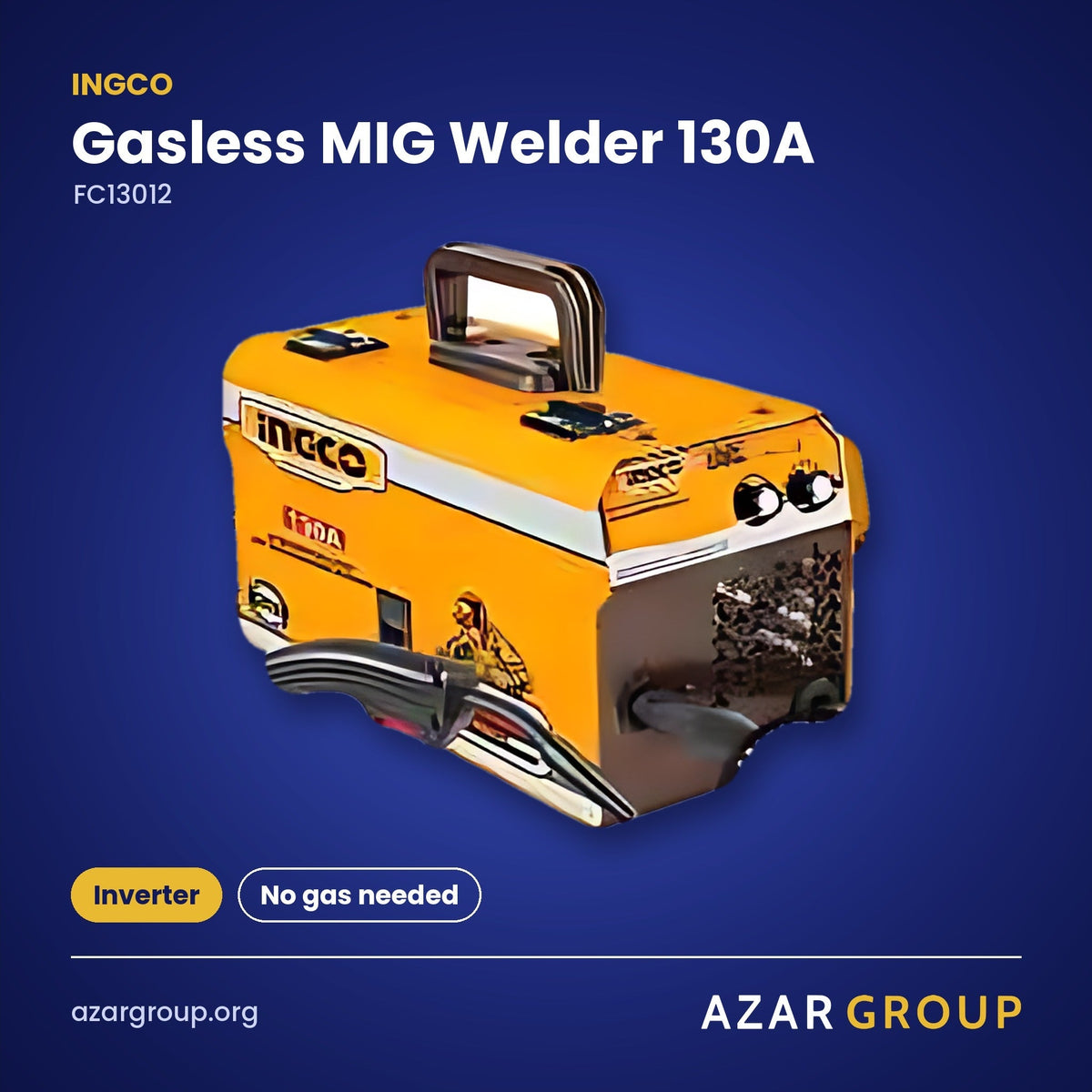 INGCO FC13012 Gasless MIG Welder 130A – Inverter, No gas needed
