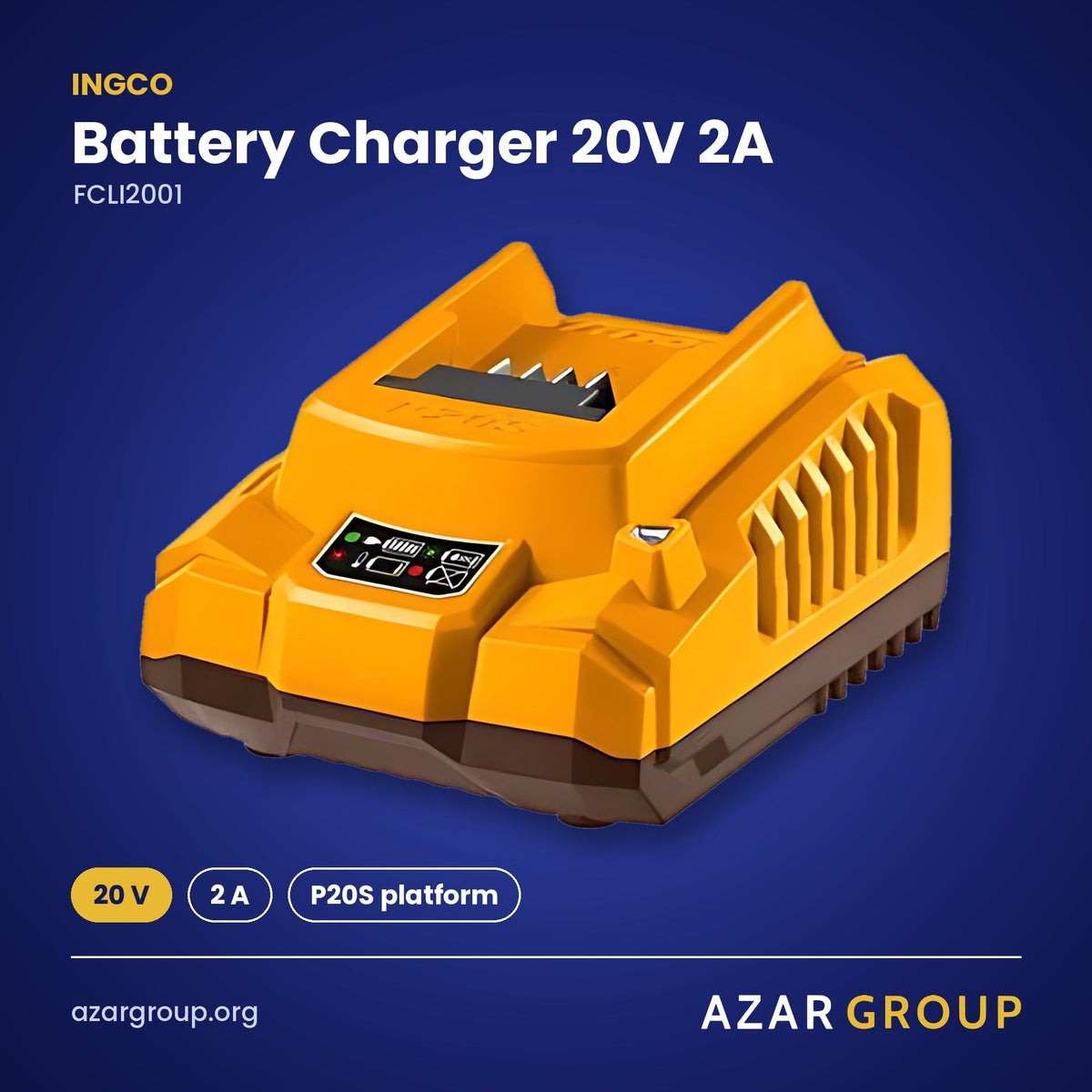 INGCO FCLI2001 Battery Charger 20V 2A – 20 V, 2 A, P20S platform