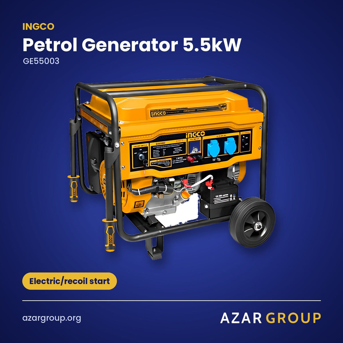 INGCO GE55003 Petrol Generator 5.5kW – Electric/recoil start