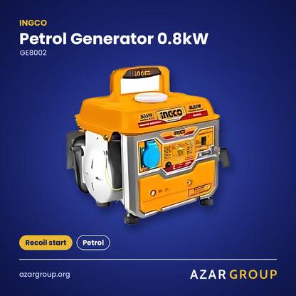 INGCO GE8002 Petrol Generator 0.8kW – Recoil start, Petrol