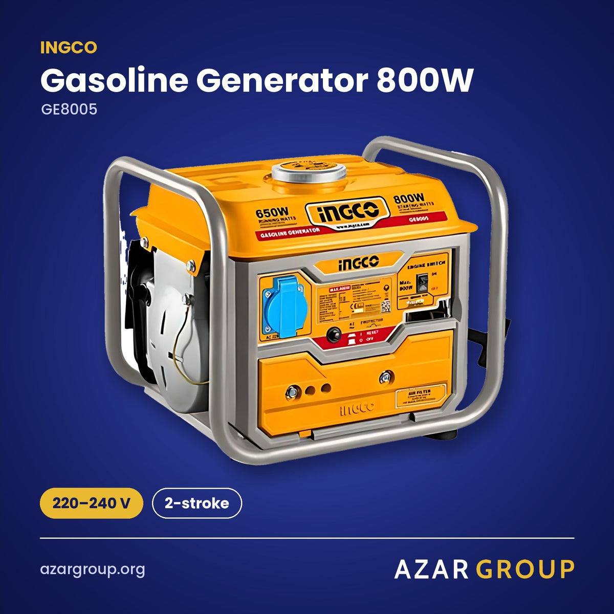 INGCO GE8005 Gasoline Generator 800W – 220–240 V, 2-stroke