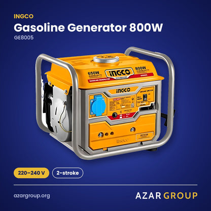 INGCO GE8005 Gasoline Generator 800W – 220–240 V, 2-stroke