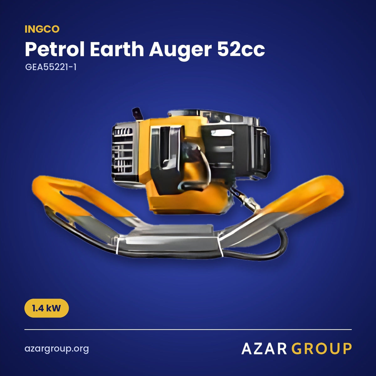 INGCO GEA55221-1 Petrol Earth Auger 52cc – 1.4 kW