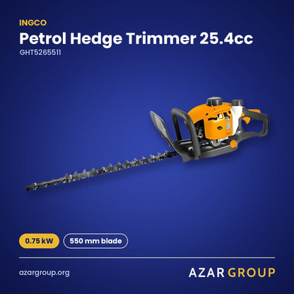 INGCO GHT5265511 Petrol Hedge Trimmer 25.4cc – 0.75 kW, 550 mm blade