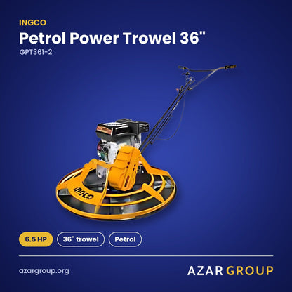 INGCO GPT361-2 Petrol Power Trowel 36" – 6.5 HP, 36" trowel, Petrol