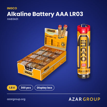 INGCO HAB3A01 Alkaline Battery AAA LR03 – 1.5 V, 300 pcs, Display box