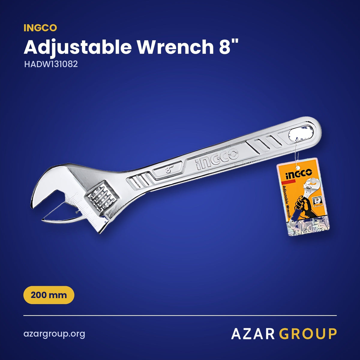INGCO HADW131082 Adjustable Wrench 8" – 200 mm
