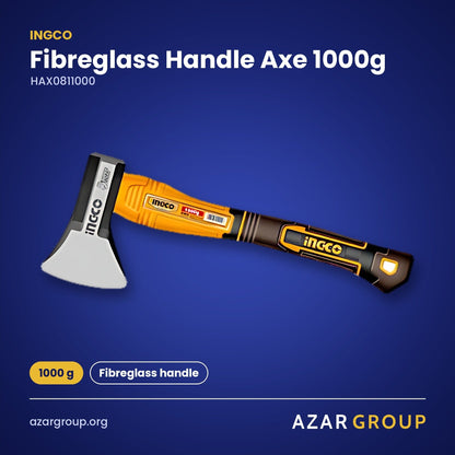 INGCO HAX0811000 Fibreglass Handle Axe 1000g – 1000 g, Fibreglass handle
