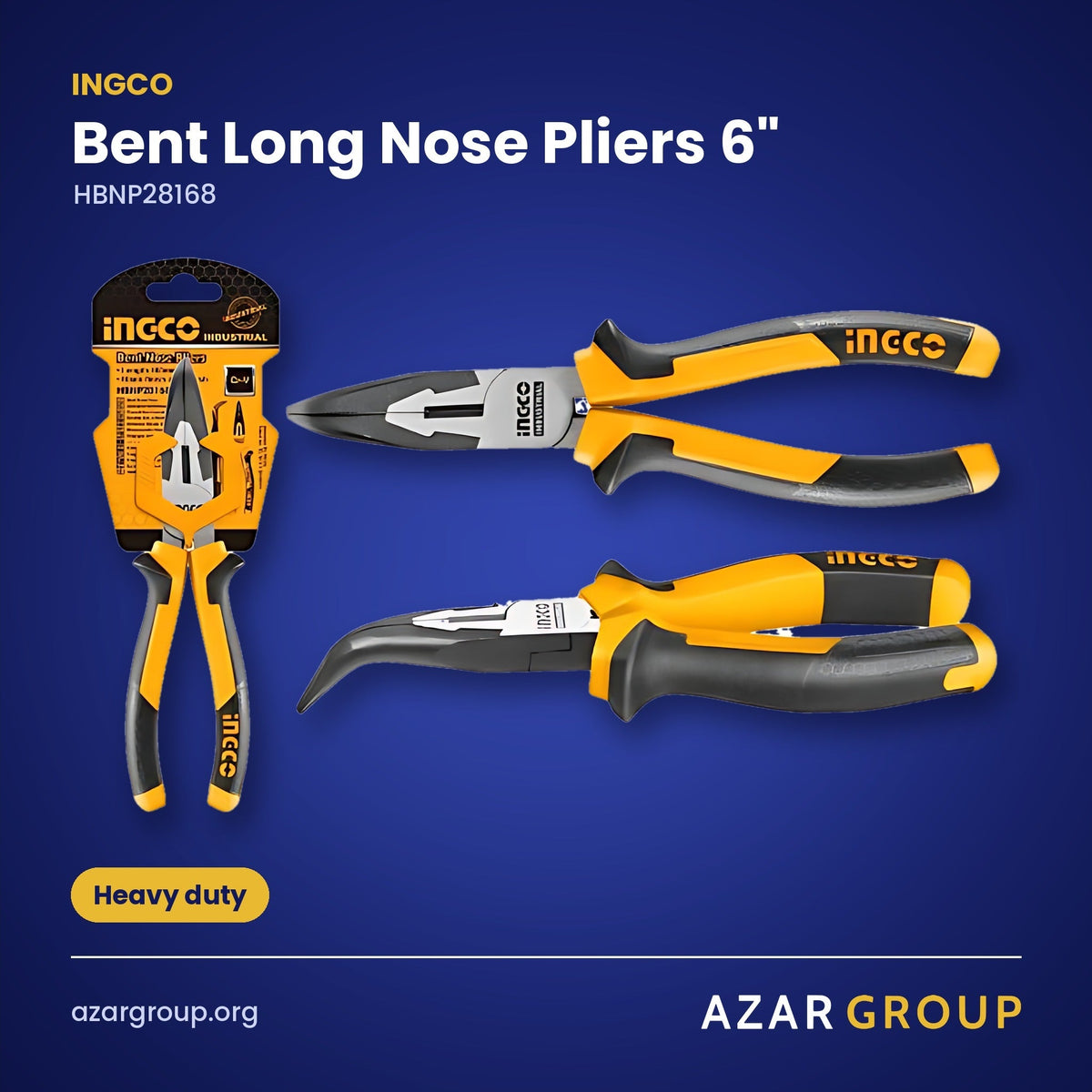 INGCO HBNP28168 Bent Long Nose Pliers 6" – Heavy duty