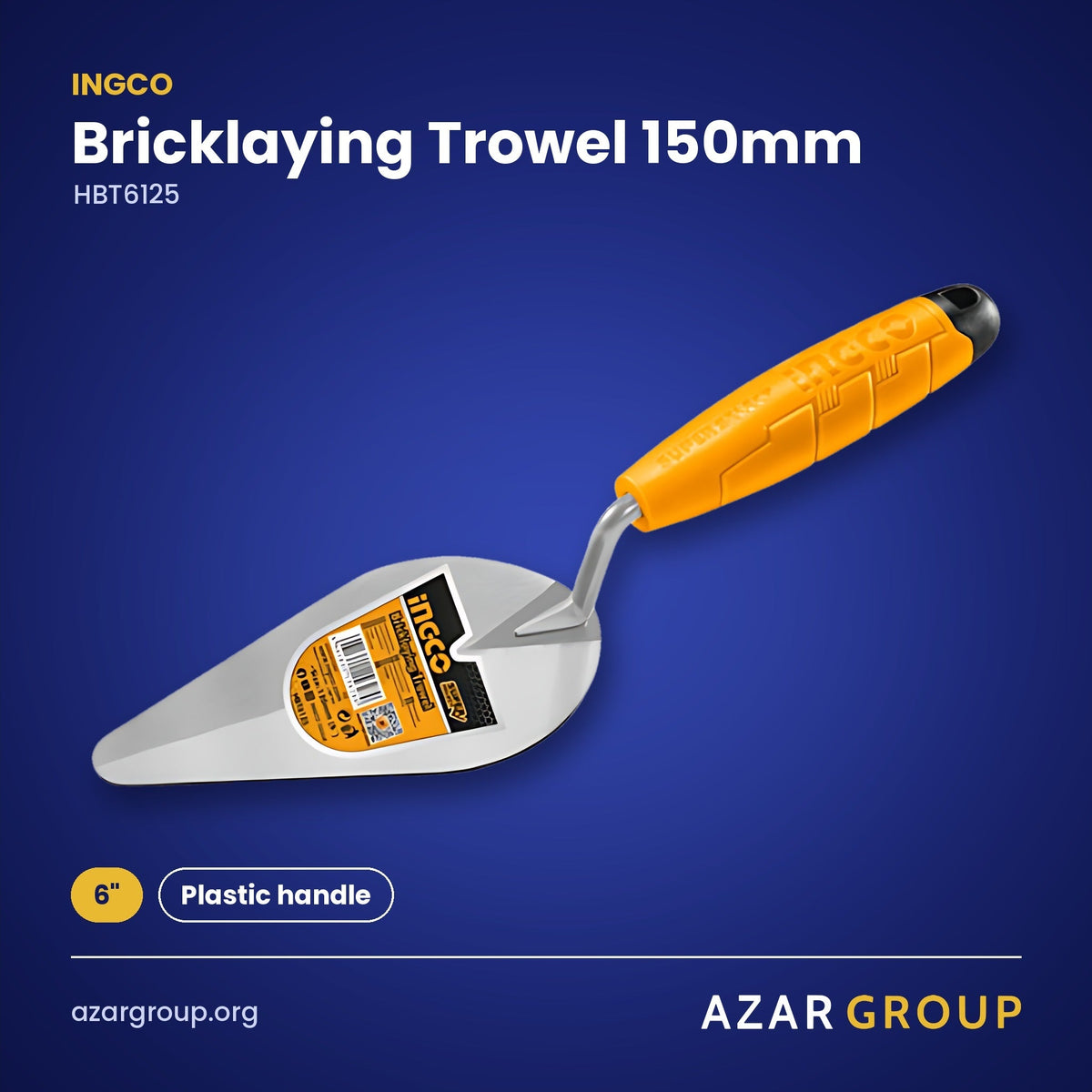 INGCO HBT6125 Bricklaying Trowel 150mm – 6", Plastic handle
