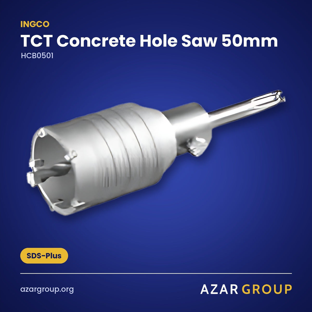 INGCO HCB0501 TCT Concrete Hole Saw 50mm – SDS-Plus