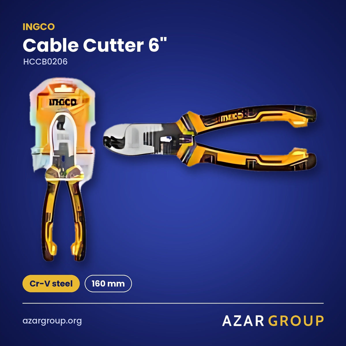 INGCO HCCB0206 Cable Cutter 6" – Cr-V steel, 160 mm