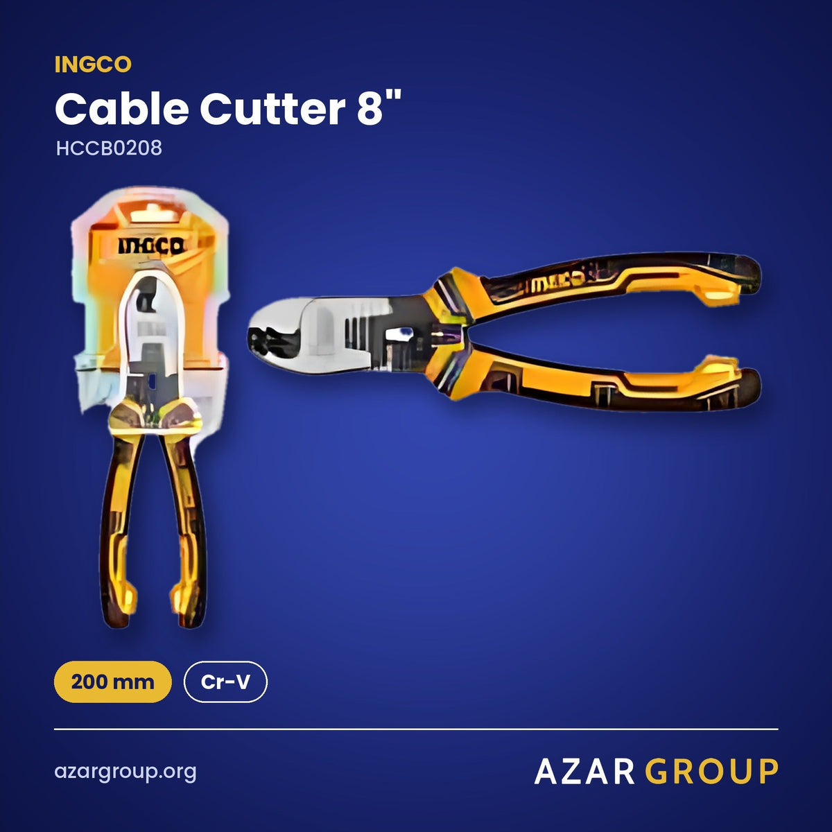 INGCO HCCB0208 Cable Cutter 8" – 200 mm, Cr-V