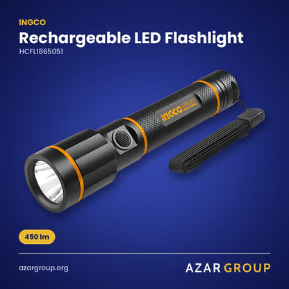 INGCO HCFL1865051 Rechargeable LED Flashlight – 450 lm