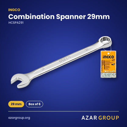 INGCO HCSPA291 Combination Spanner 29mm – 29 mm, Box of 6