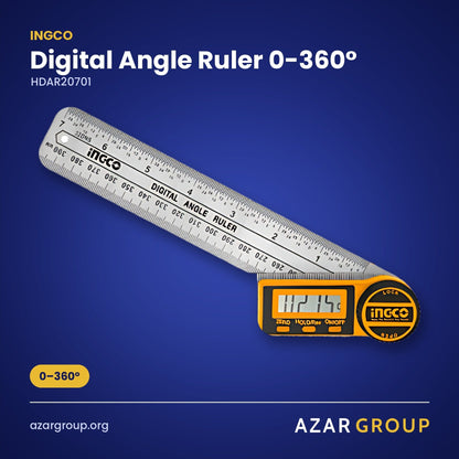 INGCO HDAR20701 Digital Angle Ruler 0-360° – 0–360°