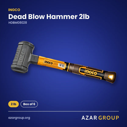 INGCO HDBM08028 Dead Blow Hammer 2lb – 2 lb, Box of 6
